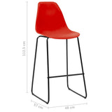 Bar Stools 6 pcs Red Plastic