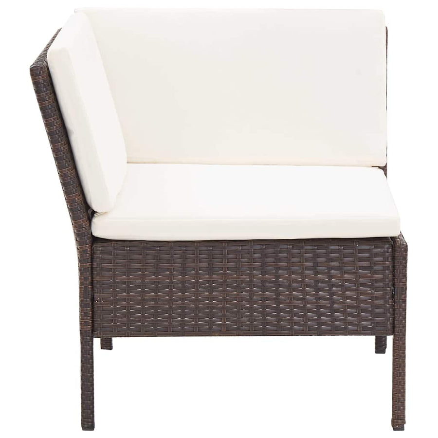 6 Piece Garden Lounge Set with Cushions Poly Rattan Brown