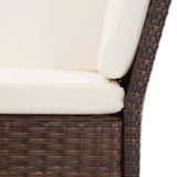 6 Piece Garden Lounge Set with Cushions Poly Rattan Brown - Rear View