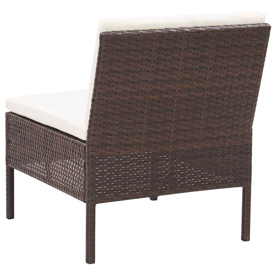 6 Piece Garden Lounge Set with Cushions Poly Rattan Brown