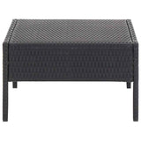6 Piece Garden Lounge Set with Cushions Poly Rattan Black