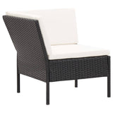 6 Piece Garden Lounge Set with Cushions Poly Rattan Black