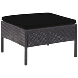 6 Piece Garden Lounge Set with Cushions Poly Rattan Black - Extra Image