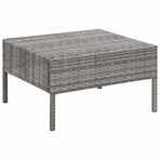 6 Piece Garden Lounge Set with Cushions Poly Rattan Grey