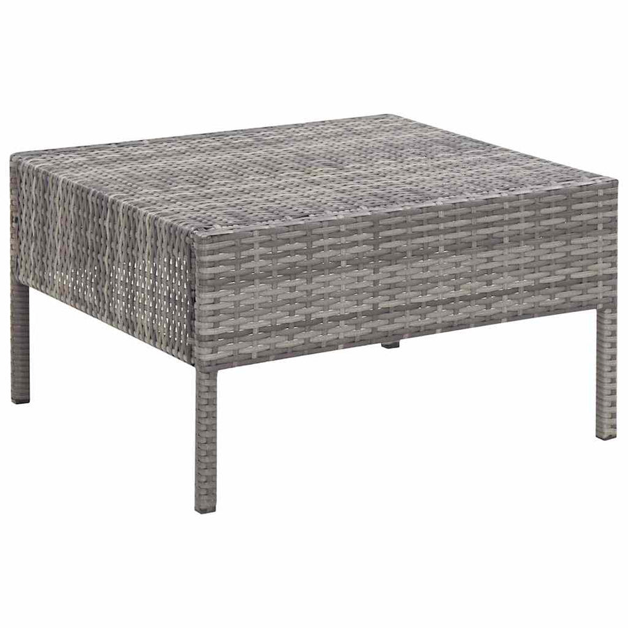 6 Piece Garden Lounge Set with Cushions Poly Rattan Grey