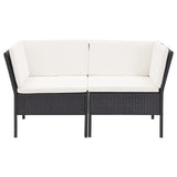 6 Piece Garden Lounge Set with Cushions Poly Rattan Black - Top-Down View