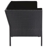 6 Piece Garden Lounge Set with Cushions Poly Rattan Black - 45-Degree Angle