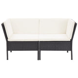 6 Piece Garden Lounge Set with Cushions Poly Rattan Black - Top-Down View