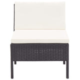 6 Piece Garden Lounge Set with Cushions Poly Rattan Black - Extra Image