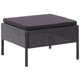 6 Piece Garden Lounge Set with Cushions Poly Rattan Black - Top-Down View