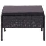 6 Piece Garden Lounge Set with Cushions Poly Rattan Black