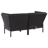 6 Piece Garden Lounge Set with Cushions Poly Rattan Black