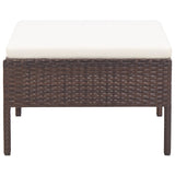 3 Piece Garden Lounge Set with Cushions Poly Rattan Brown