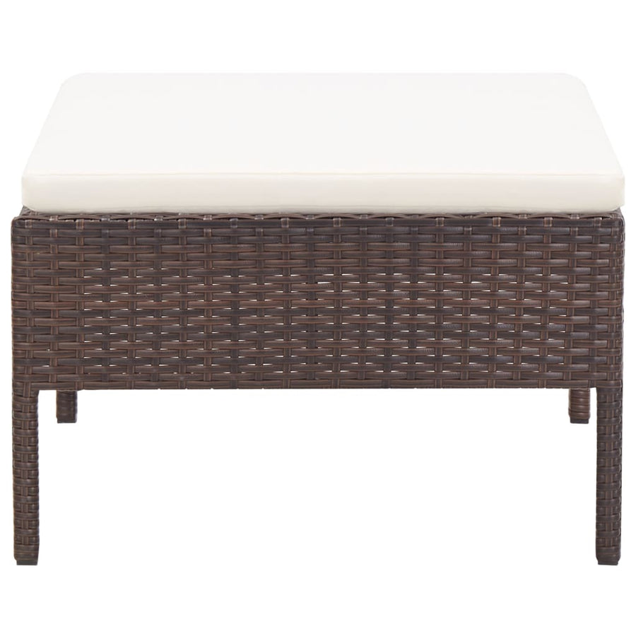 3 Piece Garden Lounge Set with Cushions Poly Rattan Brown