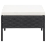 3 Piece Garden Lounge Set with Cushions Poly Rattan Black
