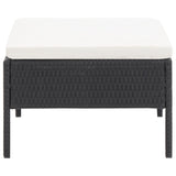 3 Piece Garden Lounge Set with Cushions Poly Rattan Black - Low Angle