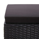 3 Piece Garden Lounge Set with Cushions Poly Rattan Black