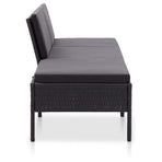 3 Piece Garden Lounge Set with Cushions Poly Rattan Black