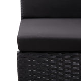3 Piece Garden Lounge Set with Cushions Poly Rattan Black