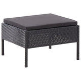 3 Piece Garden Lounge Set with Cushions Poly Rattan Black - Extra Image