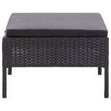 3 Piece Garden Lounge Set with Cushions Poly Rattan Black
