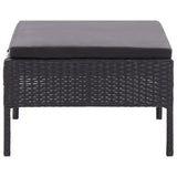 3 Piece Garden Lounge Set with Cushions Poly Rattan Black - Extra Image