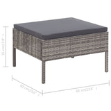 3 Piece Garden Lounge Set with Cushions Poly Rattan Grey - Extra Image