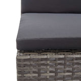 3 Piece Garden Lounge Set with Cushions Poly Rattan Grey - Extra Image