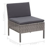 3 Piece Garden Lounge Set with Cushions Poly Rattan Grey - Extra Image