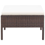 3 Piece Garden Lounge Set with Cushions Poly Rattan Brown - Top-Down View