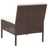 3 Piece Garden Lounge Set with Cushions Poly Rattan Brown - Extra Image