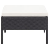 3 Piece Garden Lounge Set with Cushions Poly Rattan Black - Extra Image