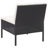 3 Piece Garden Lounge Set with Cushions Poly Rattan Black - Extra Image