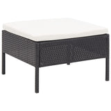 3 Piece Garden Lounge Set with Cushions Poly Rattan Black - Extra Image