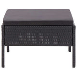 3 Piece Garden Lounge Set with Cushions Poly Rattan Black