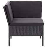 3 Piece Garden Lounge Set with Cushions Poly Rattan Black - Top-Down View