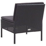 3 Piece Garden Lounge Set with Cushions Poly Rattan Black - Extra Image