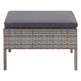 3 Piece Garden Lounge Set with Cushions Poly Rattan Grey - Extra Image