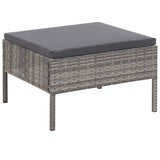 3 Piece Garden Lounge Set with Cushions Poly Rattan Grey - Extra Image