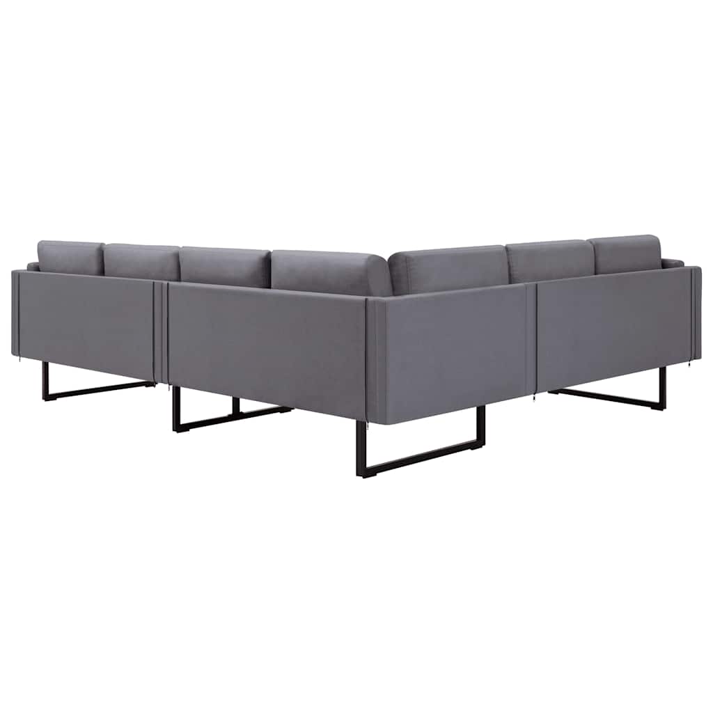 Corner Sofa Light Grey Fabric