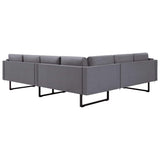 Corner Sofa Light Grey Fabric - Top-Down View