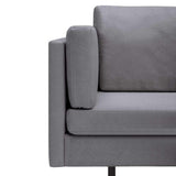 Corner Sofa Light Grey Fabric - 45-Degree Angle