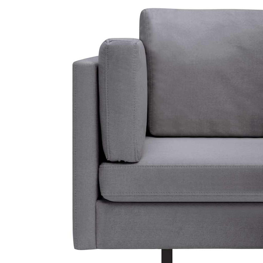 Corner Sofa Light Grey Fabric