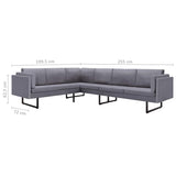 Corner Sofa Light Grey Fabric - Low Angle