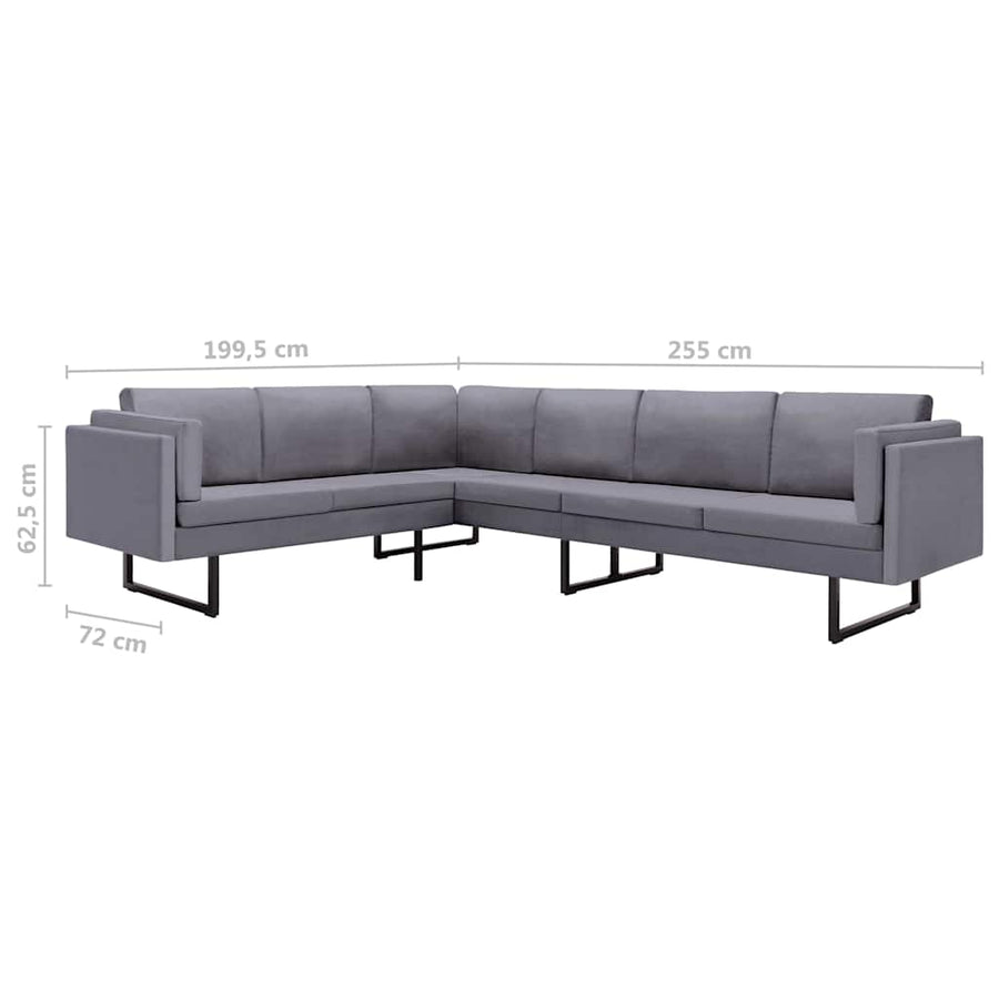 Corner Sofa Light Grey Fabric