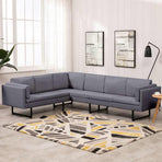 Corner Sofa Light Grey Fabric