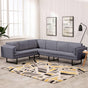 Corner Sofa Light Grey Fabric