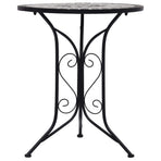 3 Piece Mosaic Bistro Set Ceramic Tile Grey