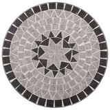 3 Piece Mosaic Bistro Set Ceramic Tile Grey