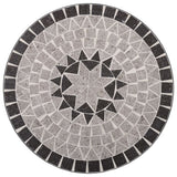 3 Piece Mosaic Bistro Set Ceramic Tile Grey - 45-Degree Angle